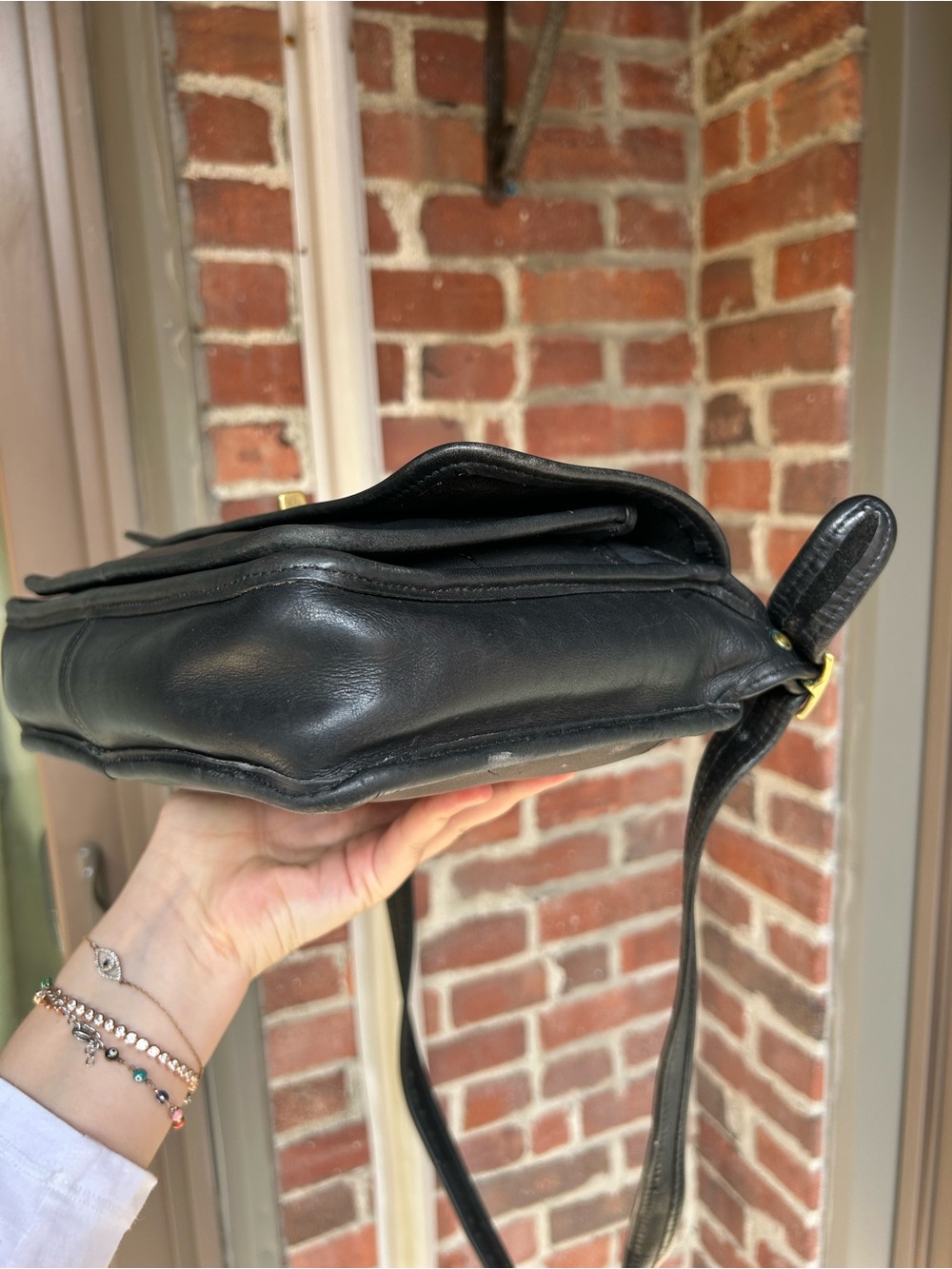Vintage coach pocket bag style 9875 black leather crossbody turnlock retro y2k - Picture 7 of 10